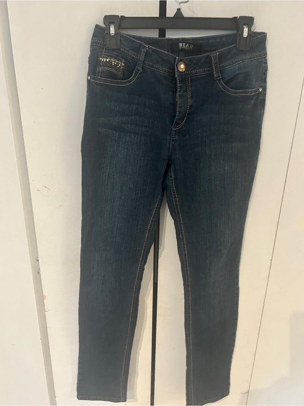 BEAU Dark Blue Skinny Jeans for Women - Stretch Slim Fit